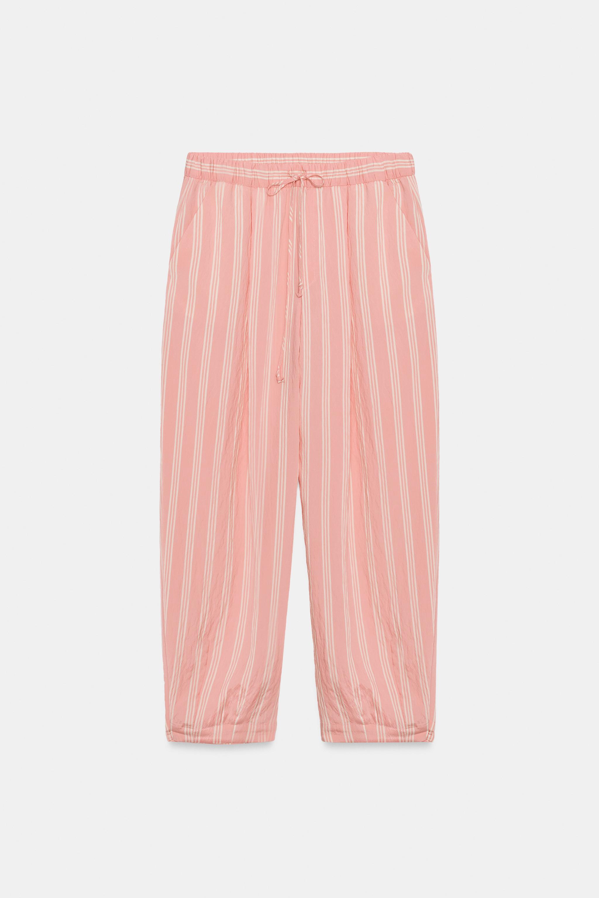 Женские брюки Zara ZW COLLECTION STRIPED BALLOON PANTS — фото 9