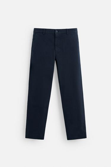 SLIM FIT CHINO TROUSERS - Navy blue by Zara - Image 0