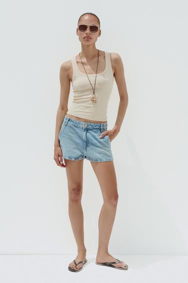 TRF DENIM CHINO SHORTS - Blue by Zara