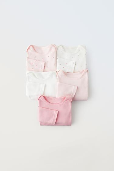 НАБОР ИЗ ПЯТИ БОДИ С ЦВЕТОЧНЫМ ПРИНТОМ — РОЗОВЫЙ от Zara — изображение 0