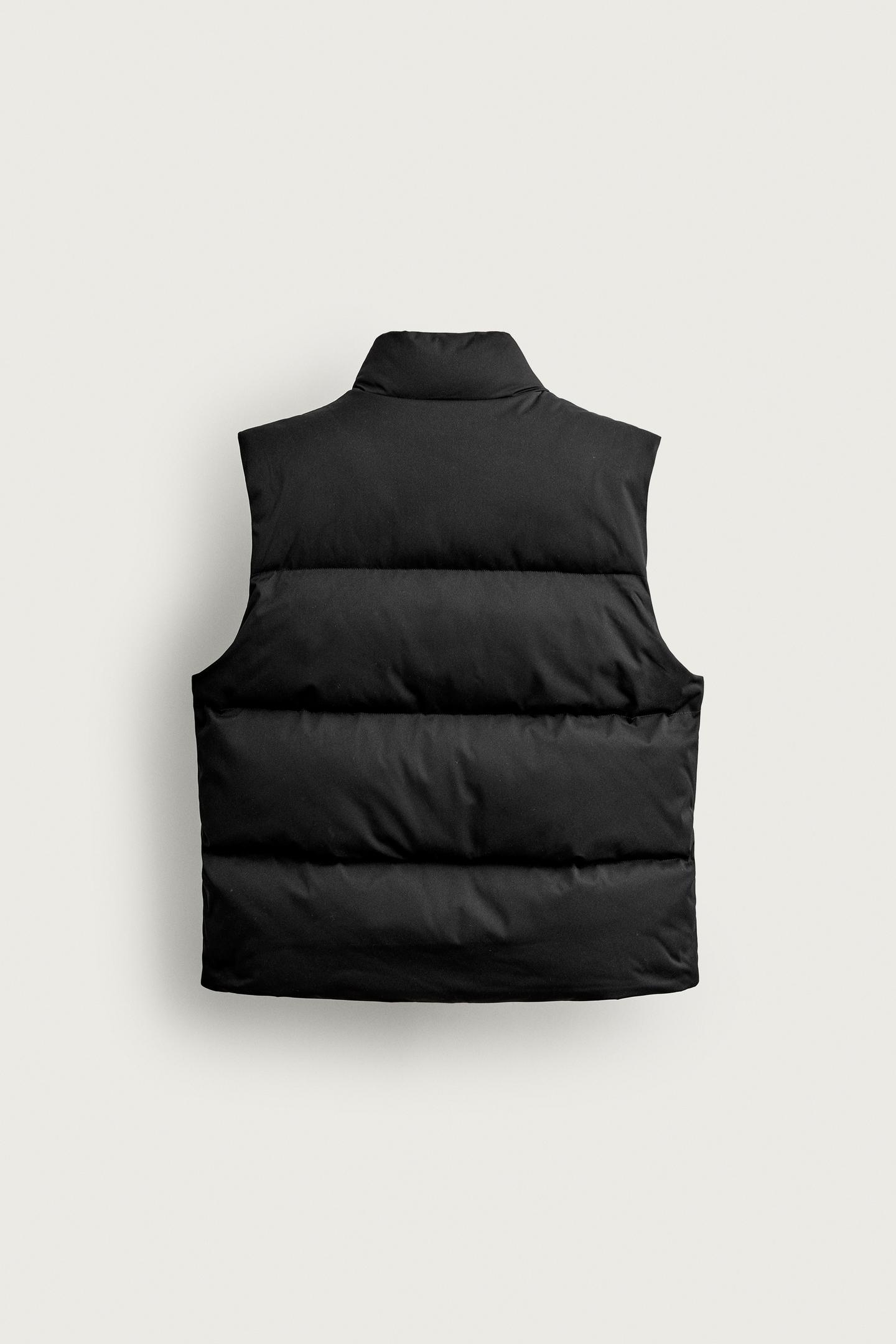 Мужской жилет Zara Regular Fit Quilted Vest, цвет: Чёрный — фото 8