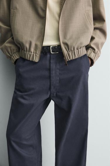 PANTALON CHINO À PASSANTS COUPE DÉCONTRACTÉE - Bleu de Zara - Image 5