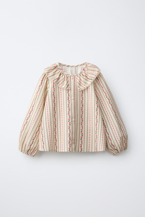 FLORAL PRINT SHIRT - Ecru de Zara - Imagen 0