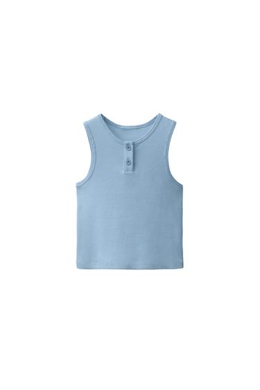 TOP LISO PUKAS SURF - Azul lavado de Zara