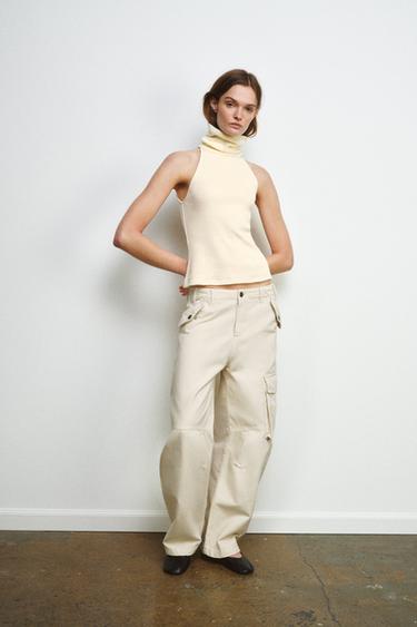 PANTALÓN CARGO ZW COLLECTION - Crudo de Zara