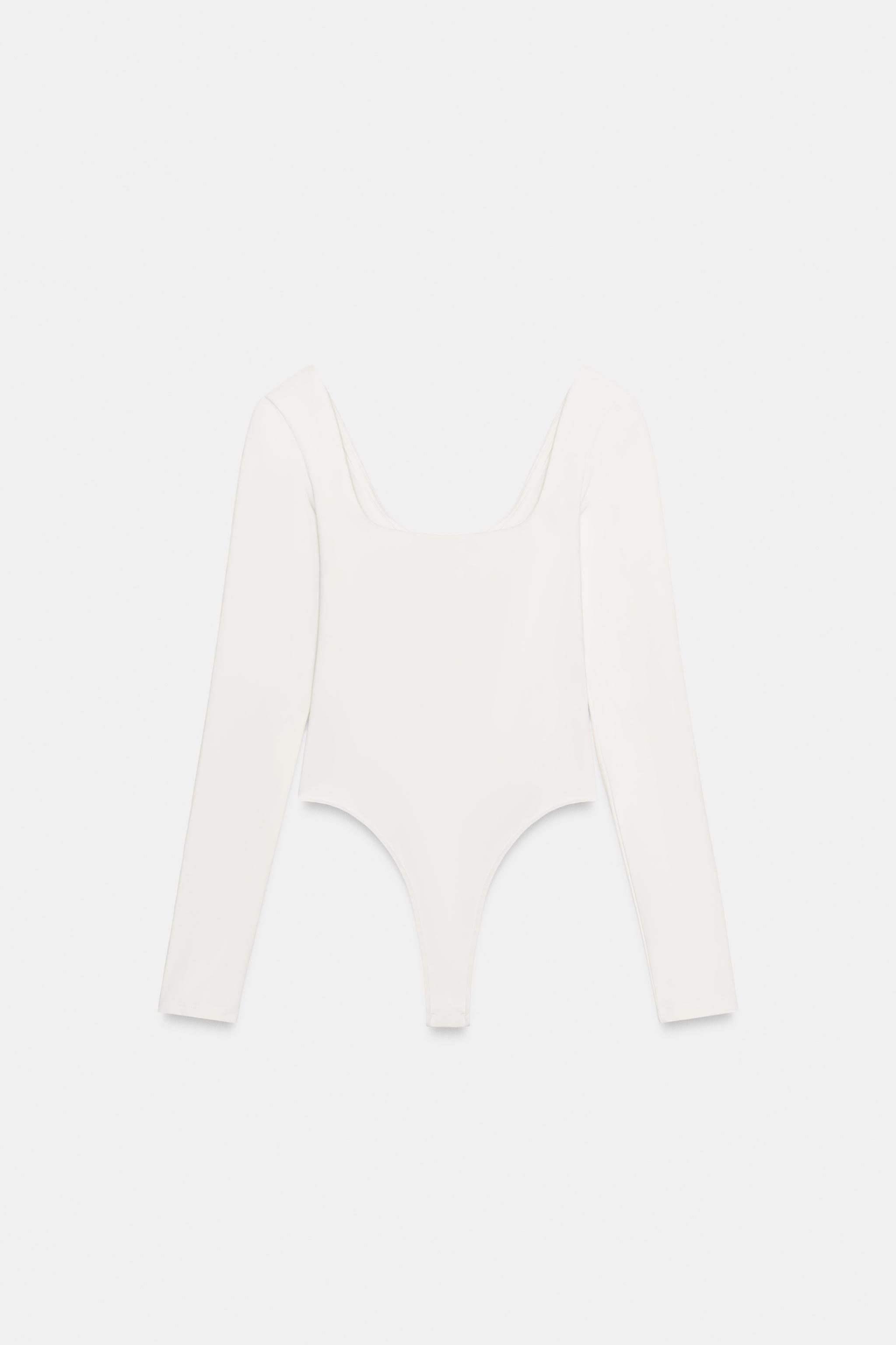 Zara Kare Yaka Poliamid Body görsel 6