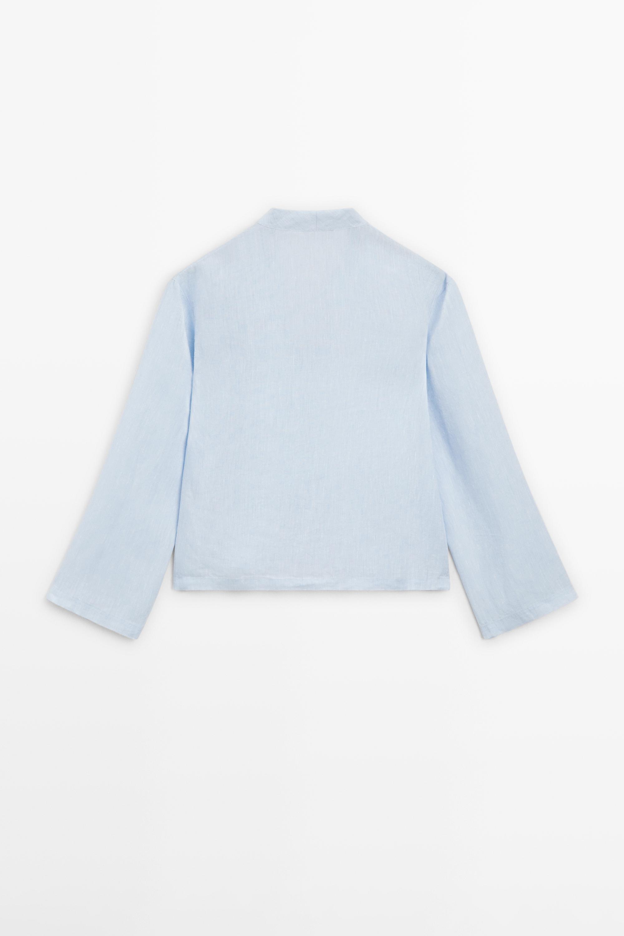 100% linen long sleeve shirt
