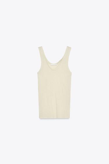 T- SHIRT AUS SUPIMA®-BAUMWOLLE - Helles Khaki von Zara