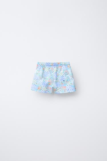 2-6 YEARS/ PALM TREE PRINT SWIM BERMUDA SHORTS - Sand by Zara - Image 1