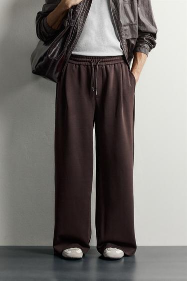 BALLOON FIT PLEATED TROUSERS - Brown by Zara