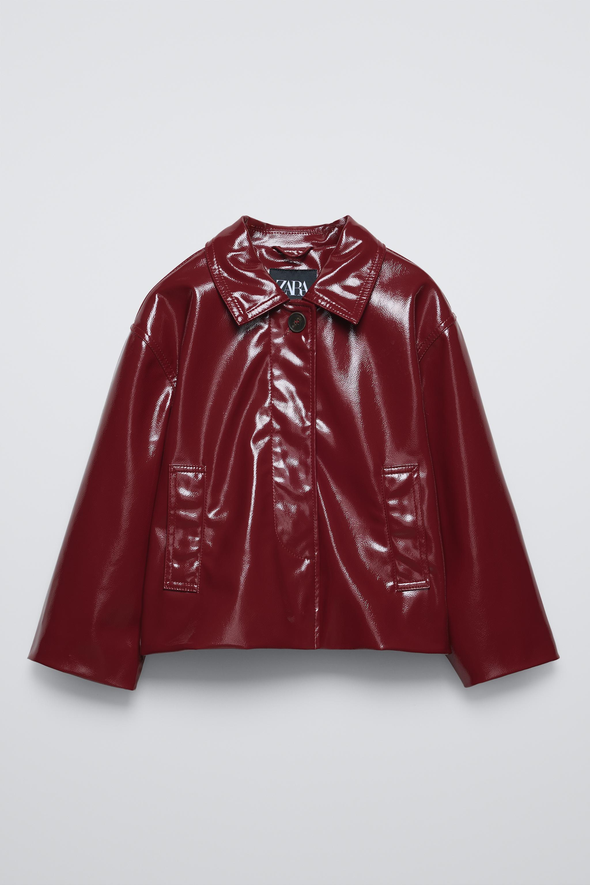 PATENT FINISH JACKET Burgundy ZARA United States