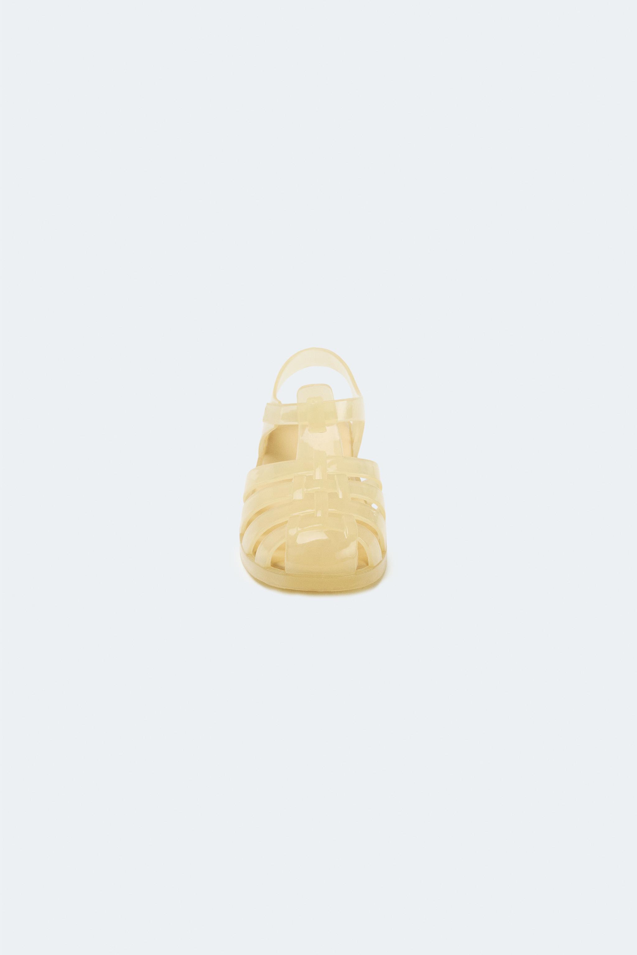 RUBBERISED CAGE SANDALS — Yellow