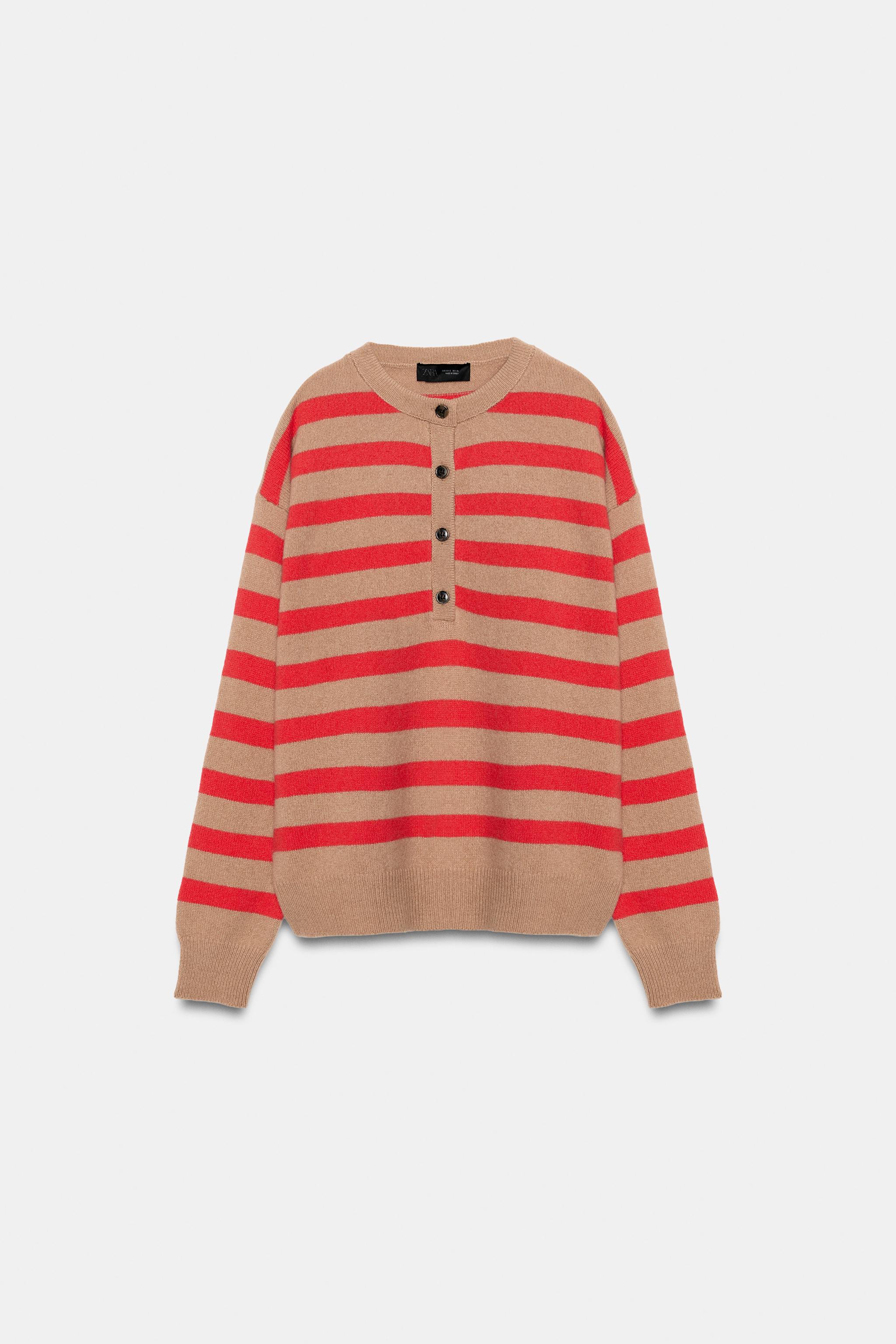 Женские свитеры Zara STRIPED WOOL AND CASHMERE SWEATER — фото 8
