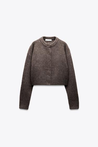 SOFT KNIT CARDIGAN - brown vigore by Zara - Image 4