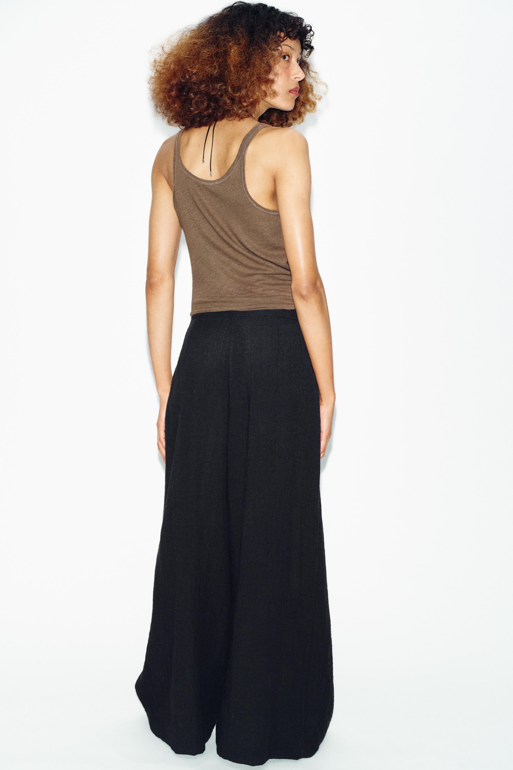 WRAP FRONT WIDE LEG PANTS
