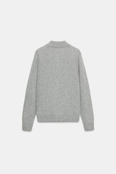 VESTE POLO AVEC LAINE ET CACHEMIRE - Gris de Zara - Image 8