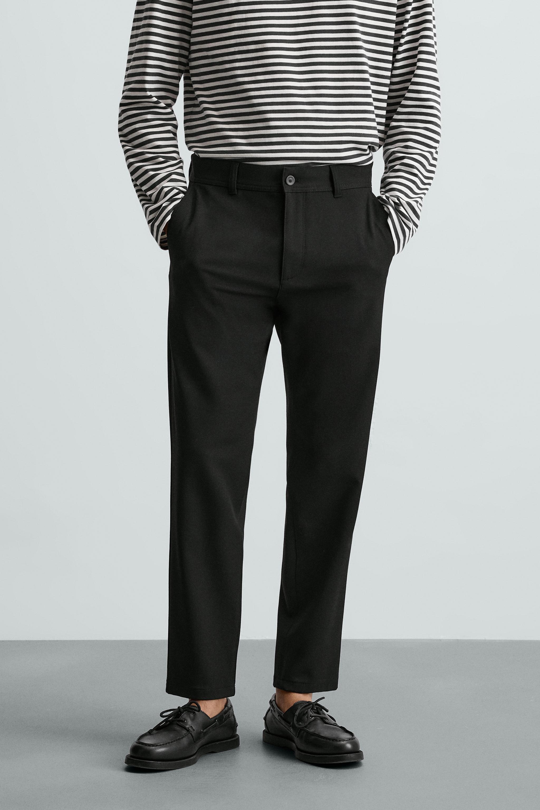 COMFORT STRUCTURED CHINO PANTS — Black (alternate view)