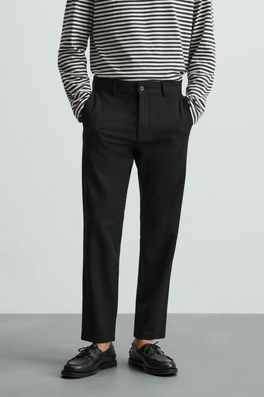 PANTALON CHINO STRUCTURÉ CONFORT - Noir de Zara