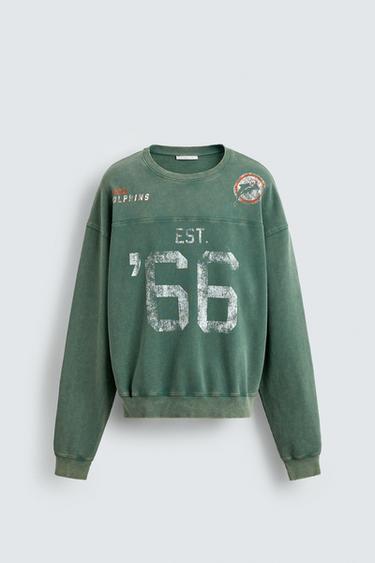 NFL MIAMI DOLPHINS CREW NECK SWEATSHIRT - Light green by Zara