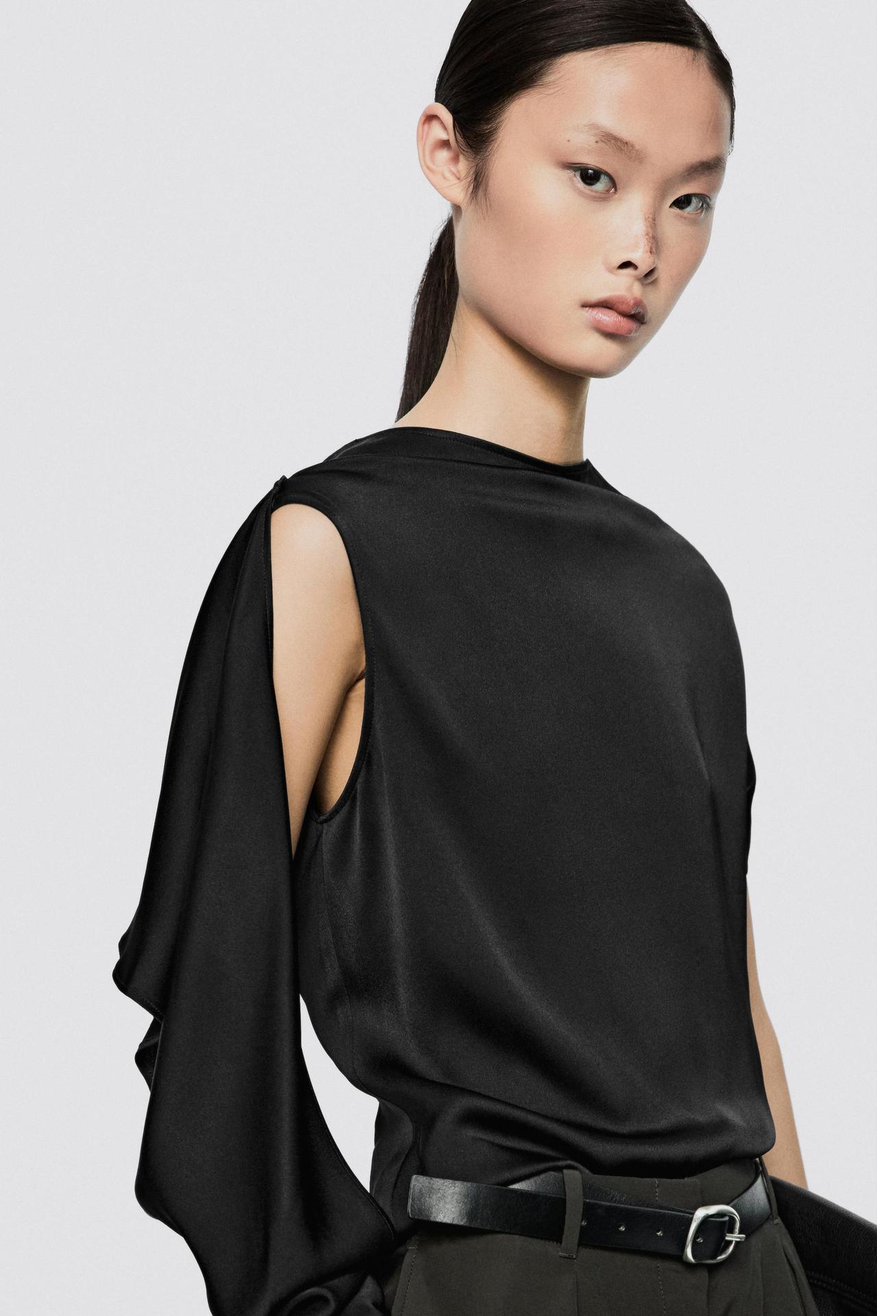 Satin top with back detail - LIMITED EDITION — Black