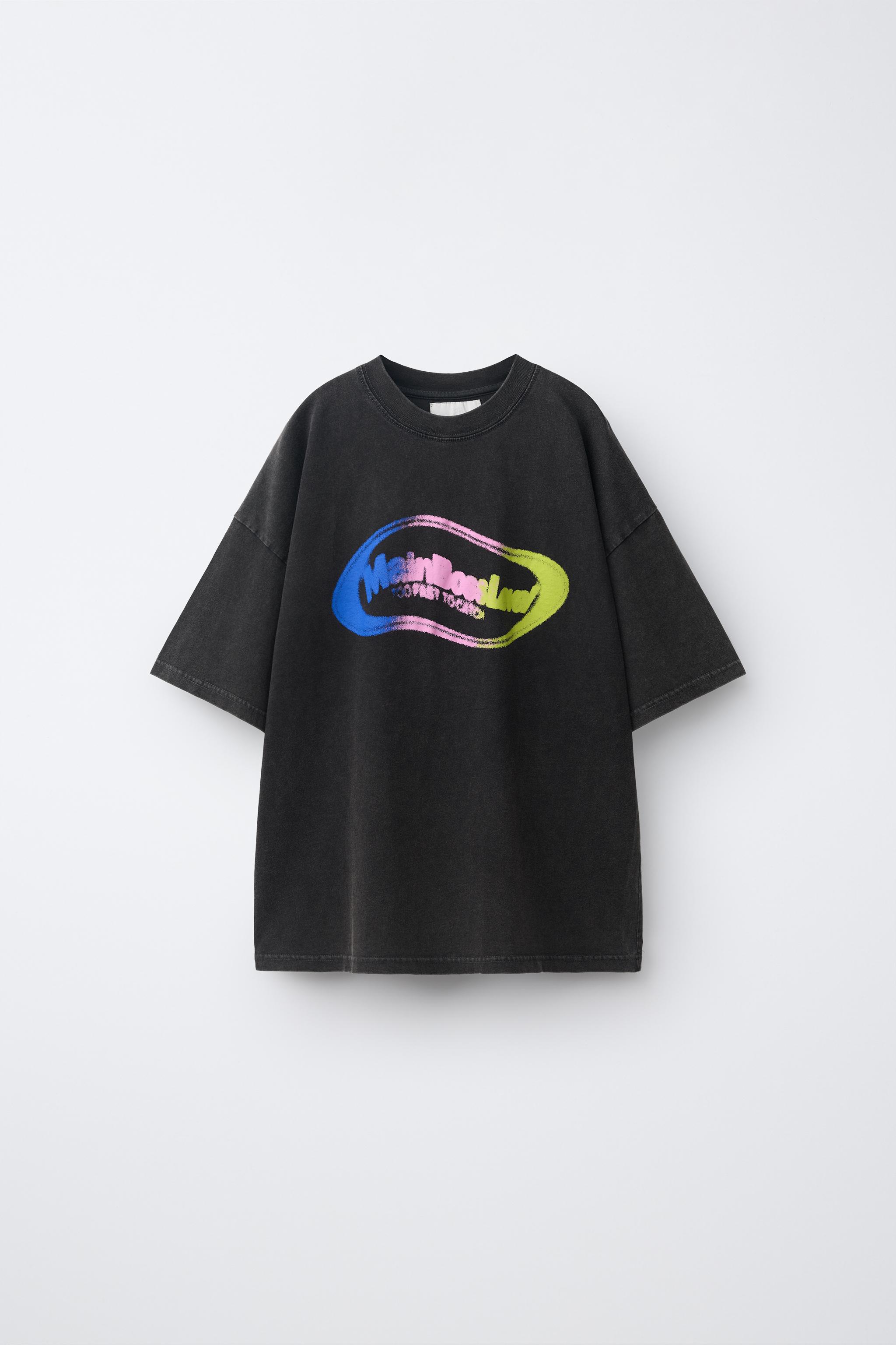 Детские футболки Zara WASHED EFFECT PRINTED T-SHIRT — фото 2