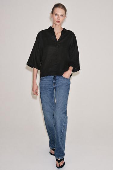 ZW COLLECTION OVERSIZE FLOWING SHIRT - Brown by Zara