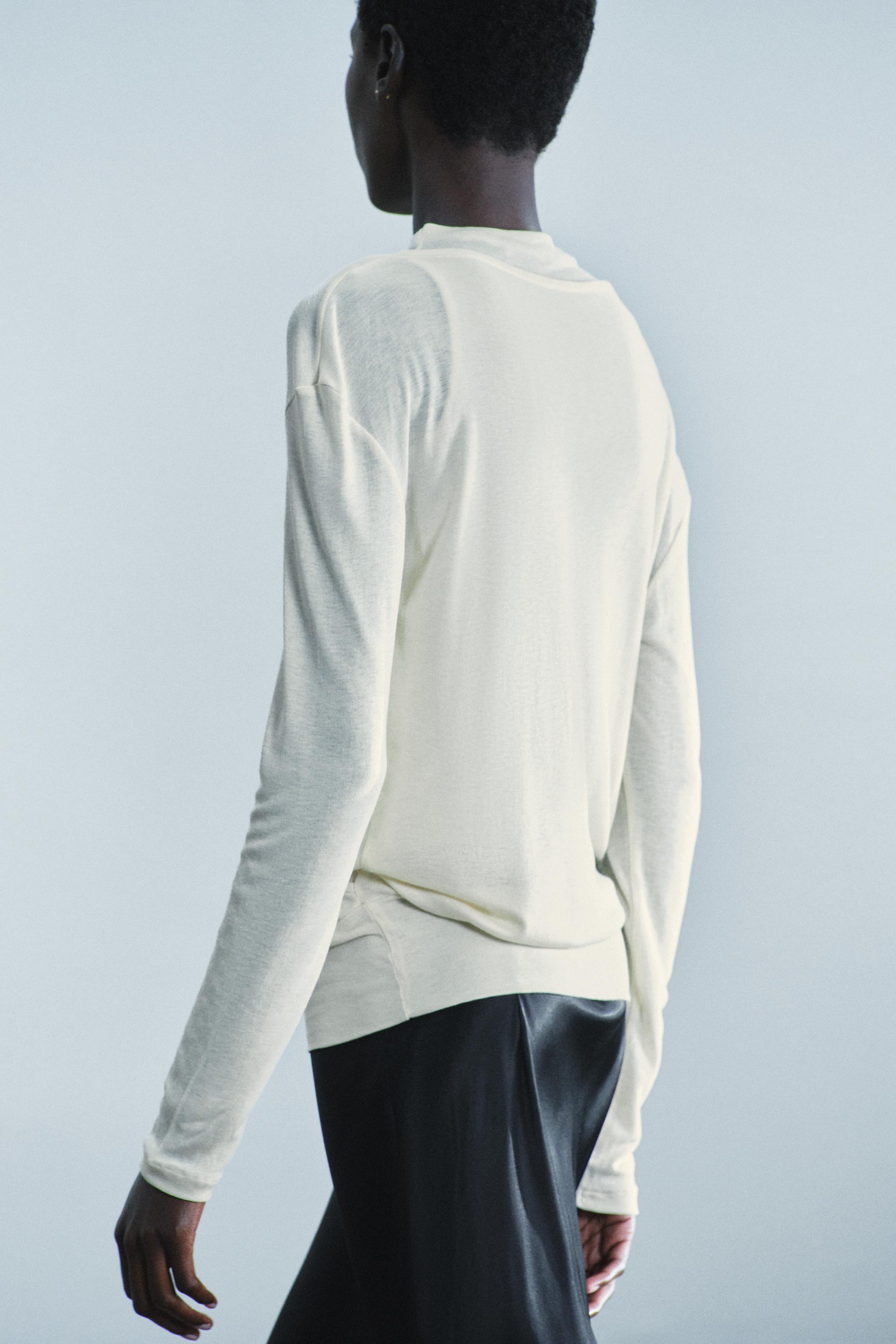 Zara çift katlı t-shirt görsel 3