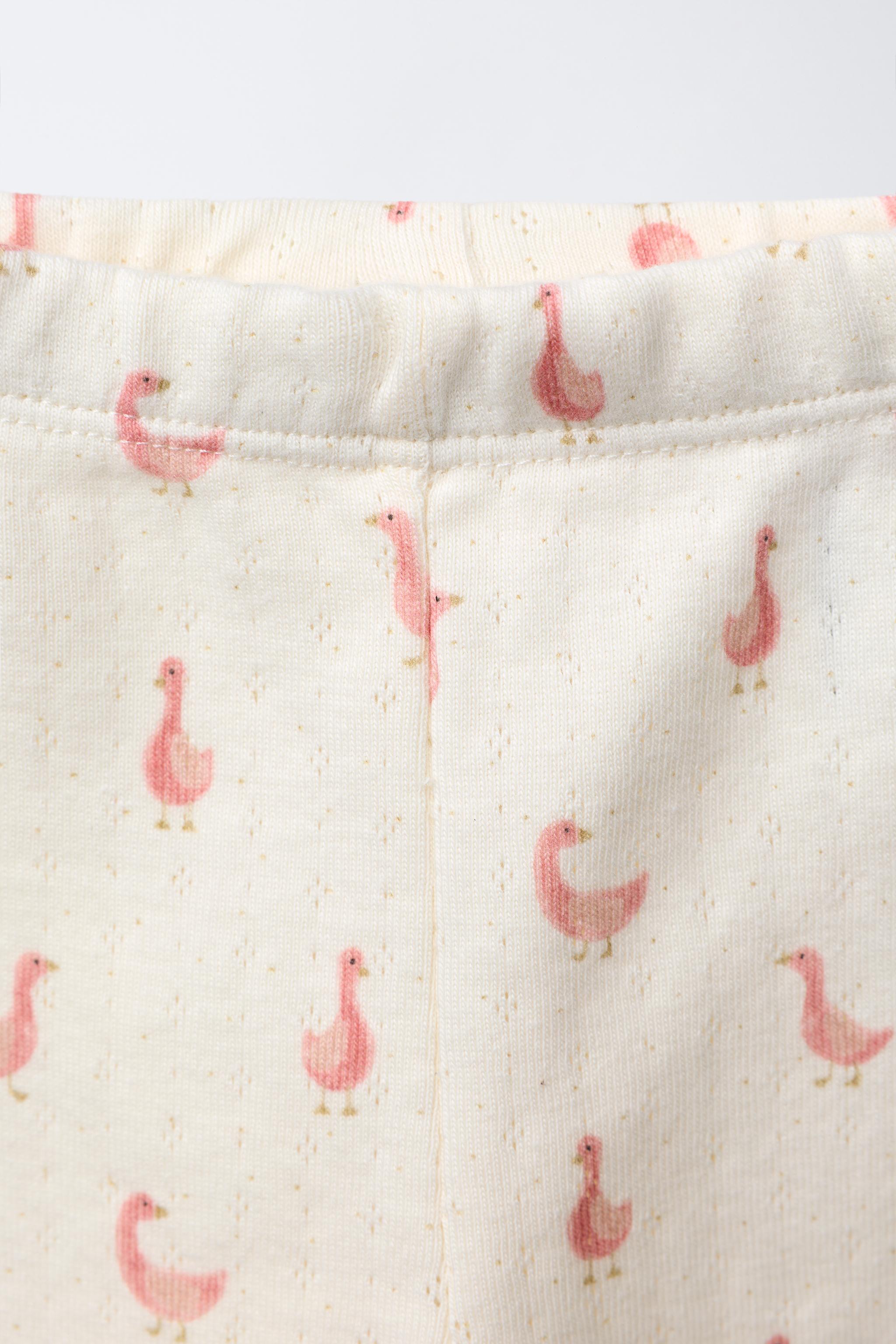 GOOSE PRINT RIBBED LEGGINGS - Light ecru | ZARA United States