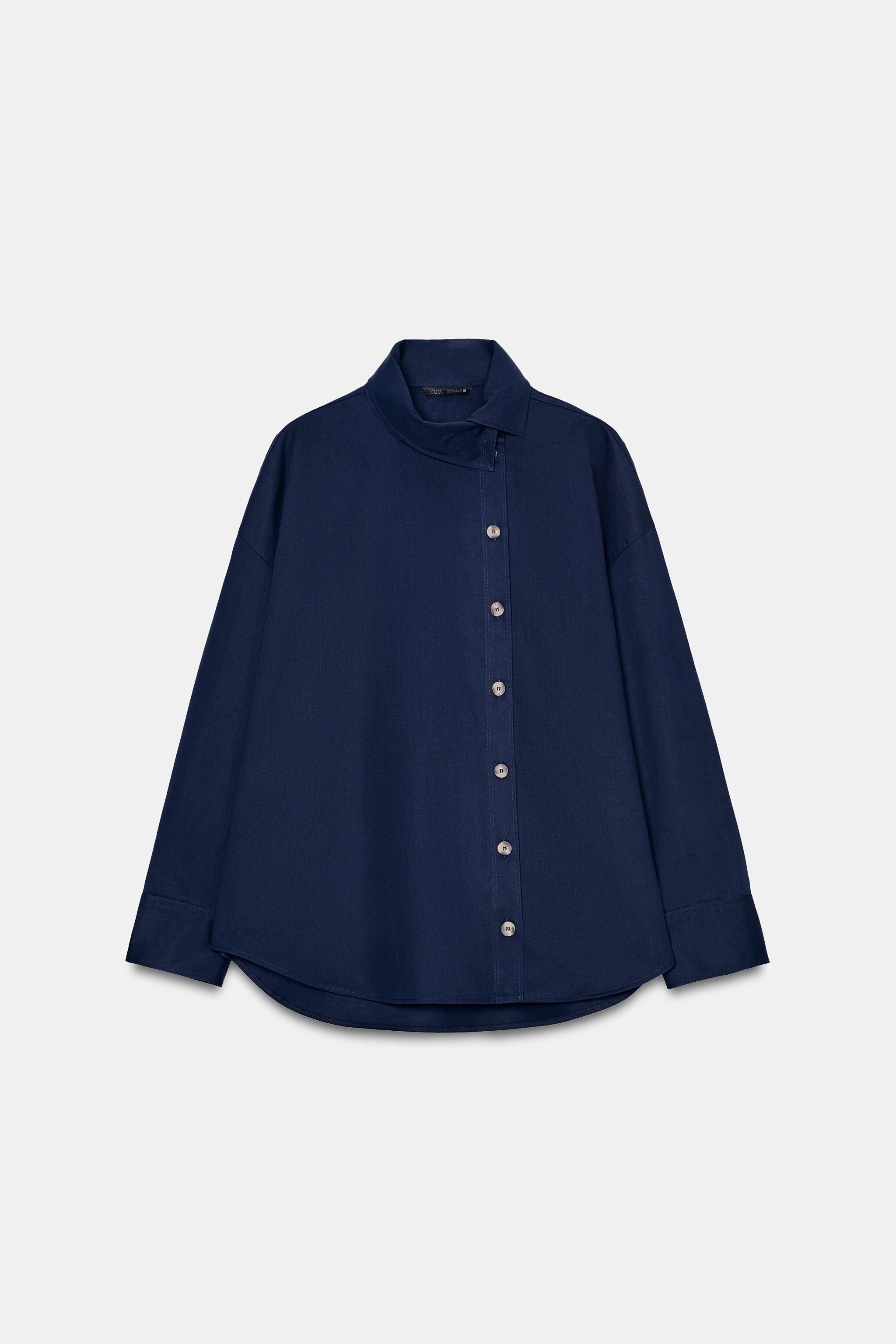 HIGH-NECK SHIRT - Blue | ZARA Spain