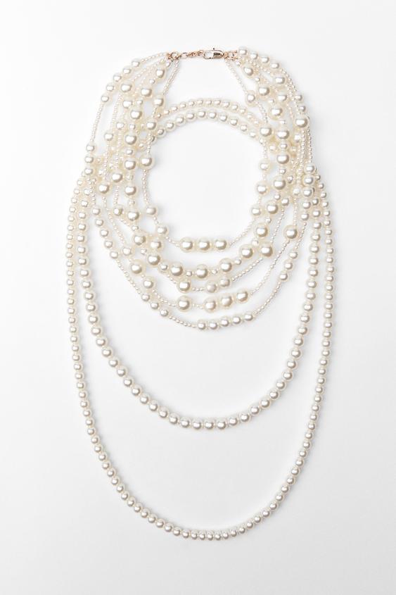 Pearl necklace zara Clearance