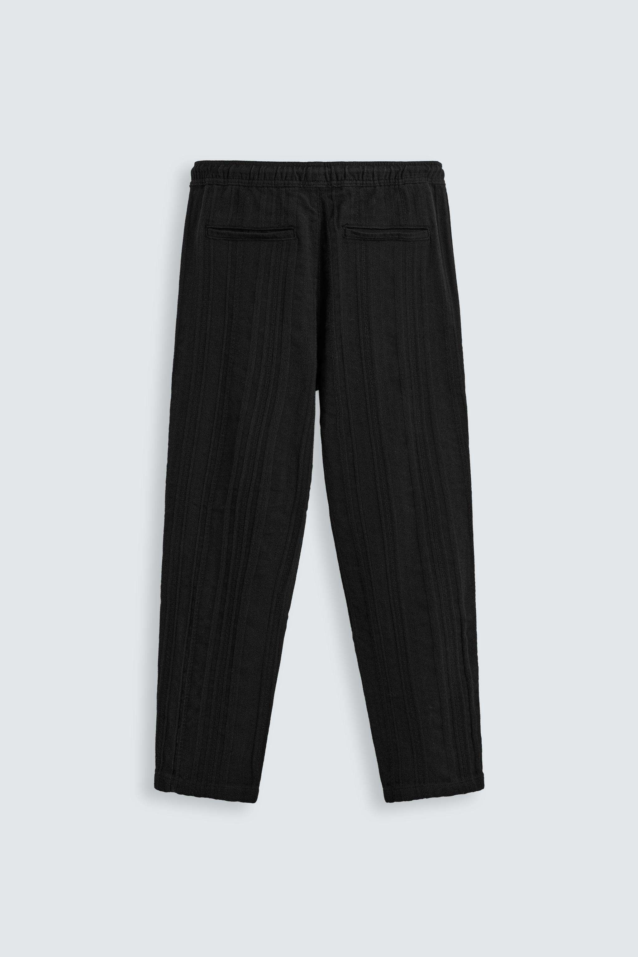 リラックスフィット テクスチャードパンツ - ブラック | ZARA