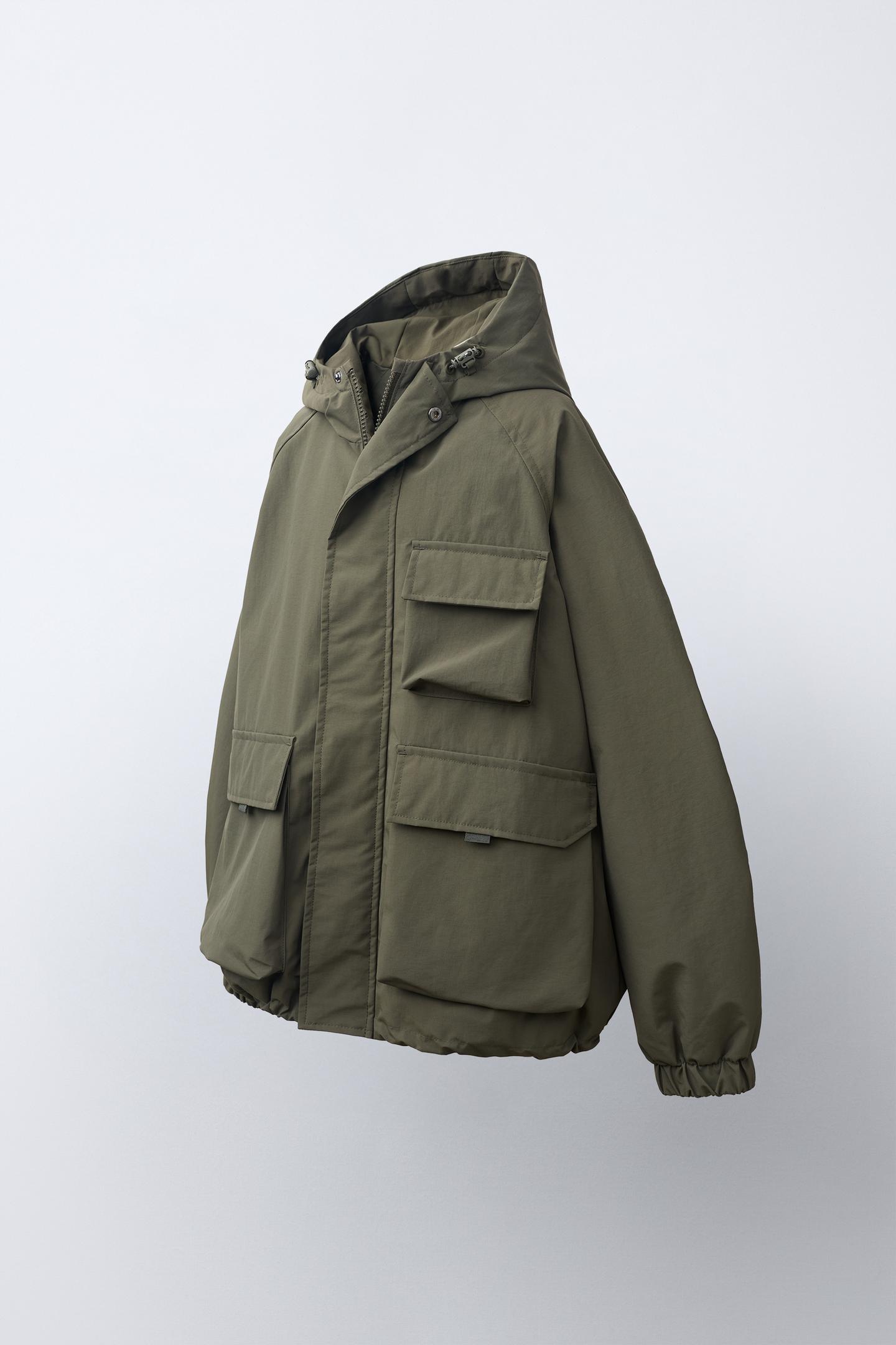 Детский пуховик Zara Water-Repellent, цвет: Хаки — фото 2