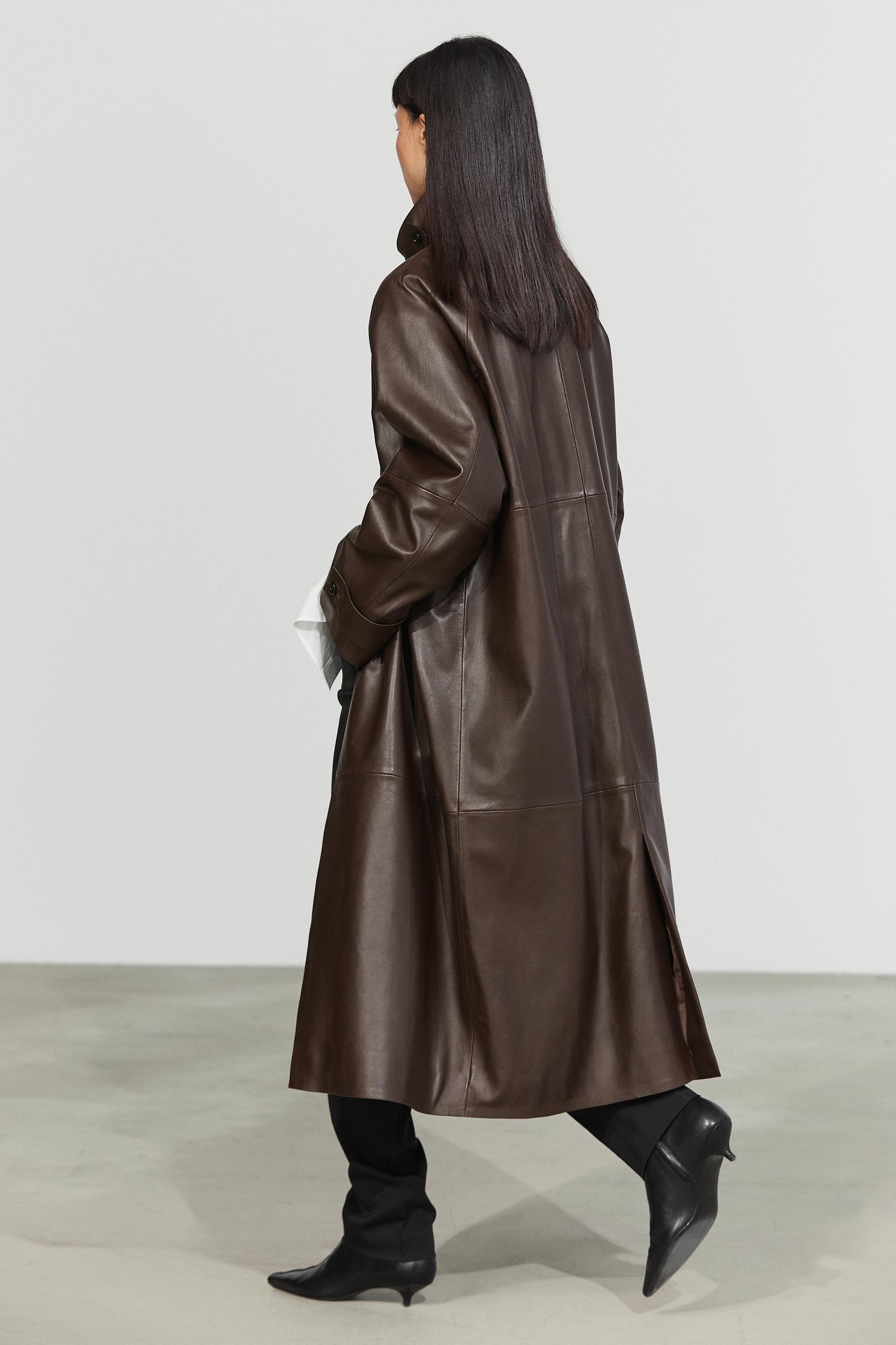 Long Nappa leather trench coat