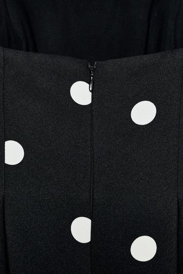 COMBINAISON BUSTIER À POIS - Noir / Blanc de Zara - Image 3