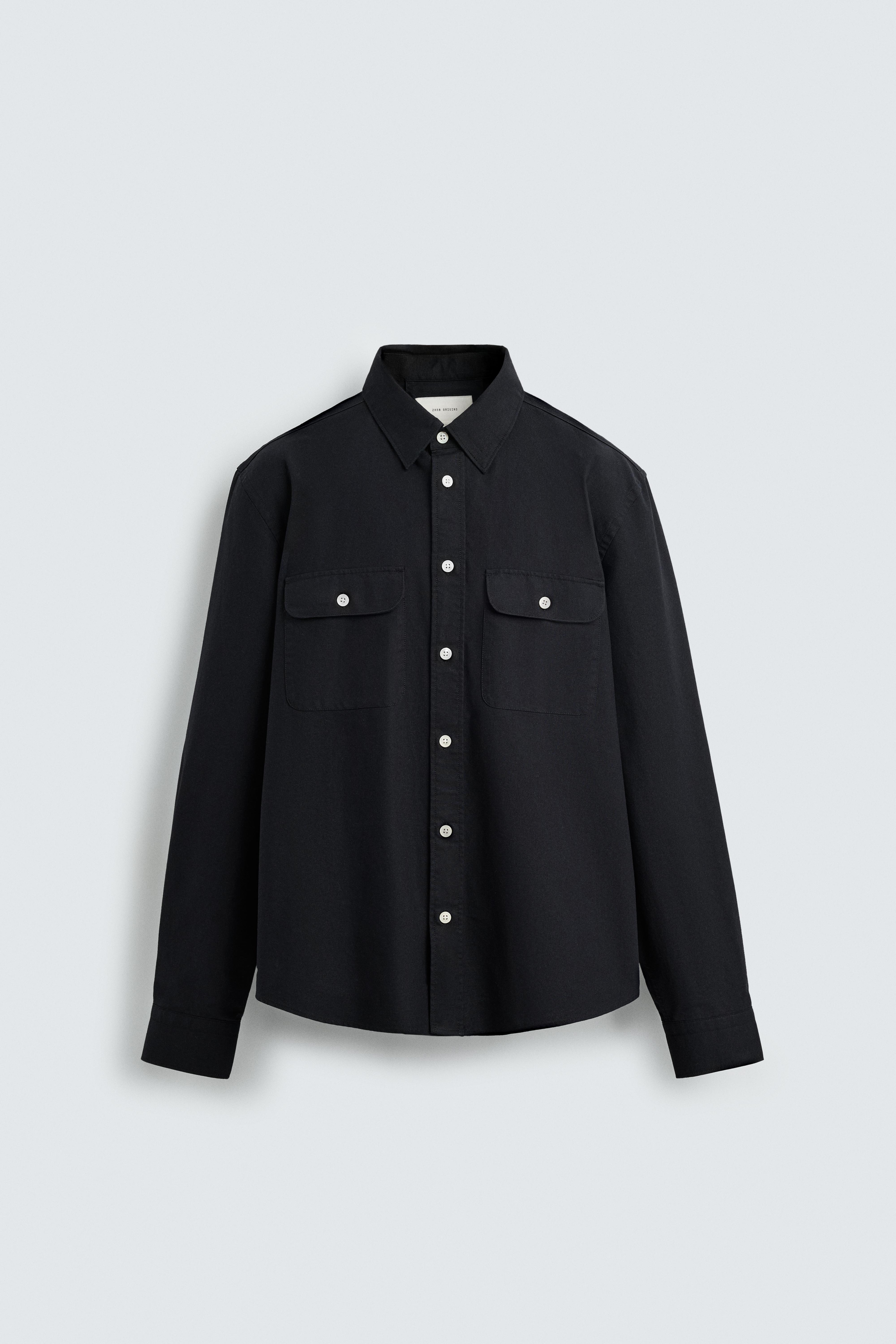 新品未使用　ZARA ポケット付きシャツジャケット ポケット付きシャツジャケット - ダークネイビーブルー | ZARA