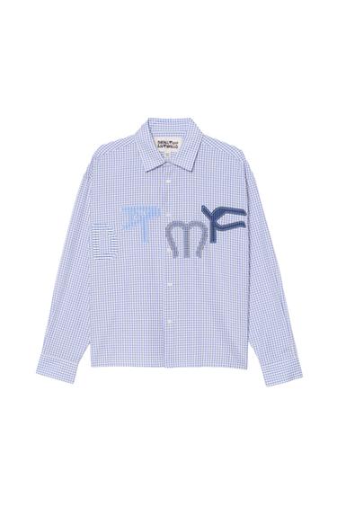 CAMISA CADROS PARCHES DTMF - Azul/Branco de Zara