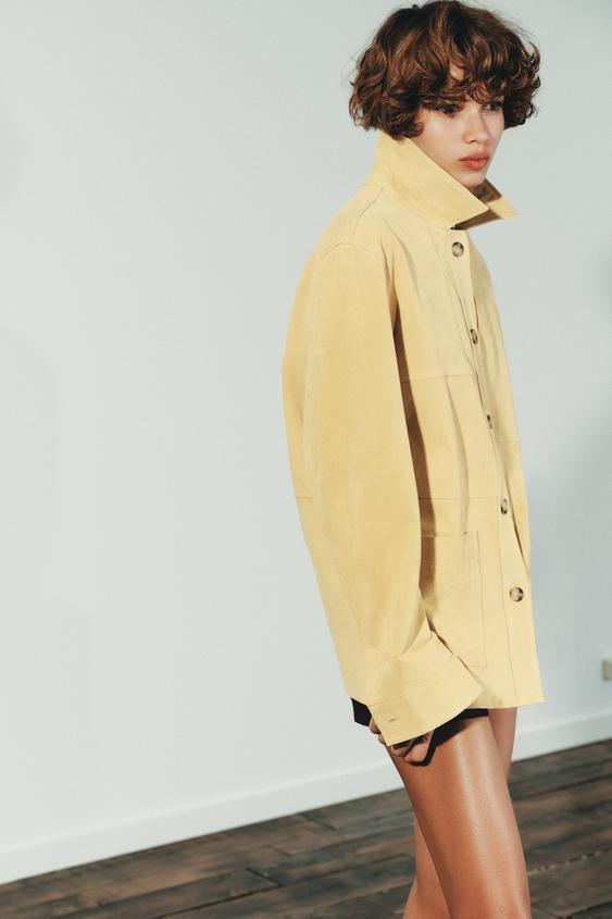 BUNDA ZE 100% SEMIŠOVÉ KŮŽE - Béžovorůžová od Zara - Obrázek 3