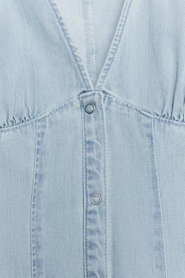 ROBE COURTE EN DENIM TRF - Bleu de Zara - Image 6