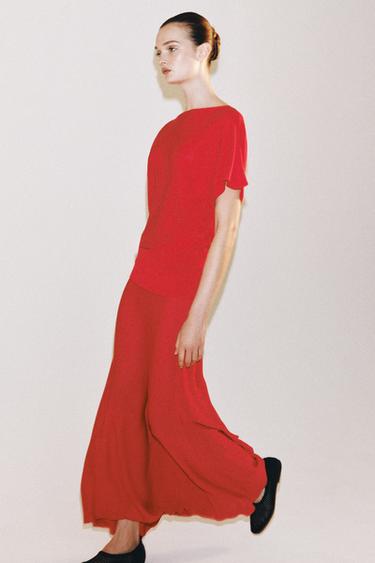 LONG KNIT SKIRT - Mid-red by Zara - Image 5
