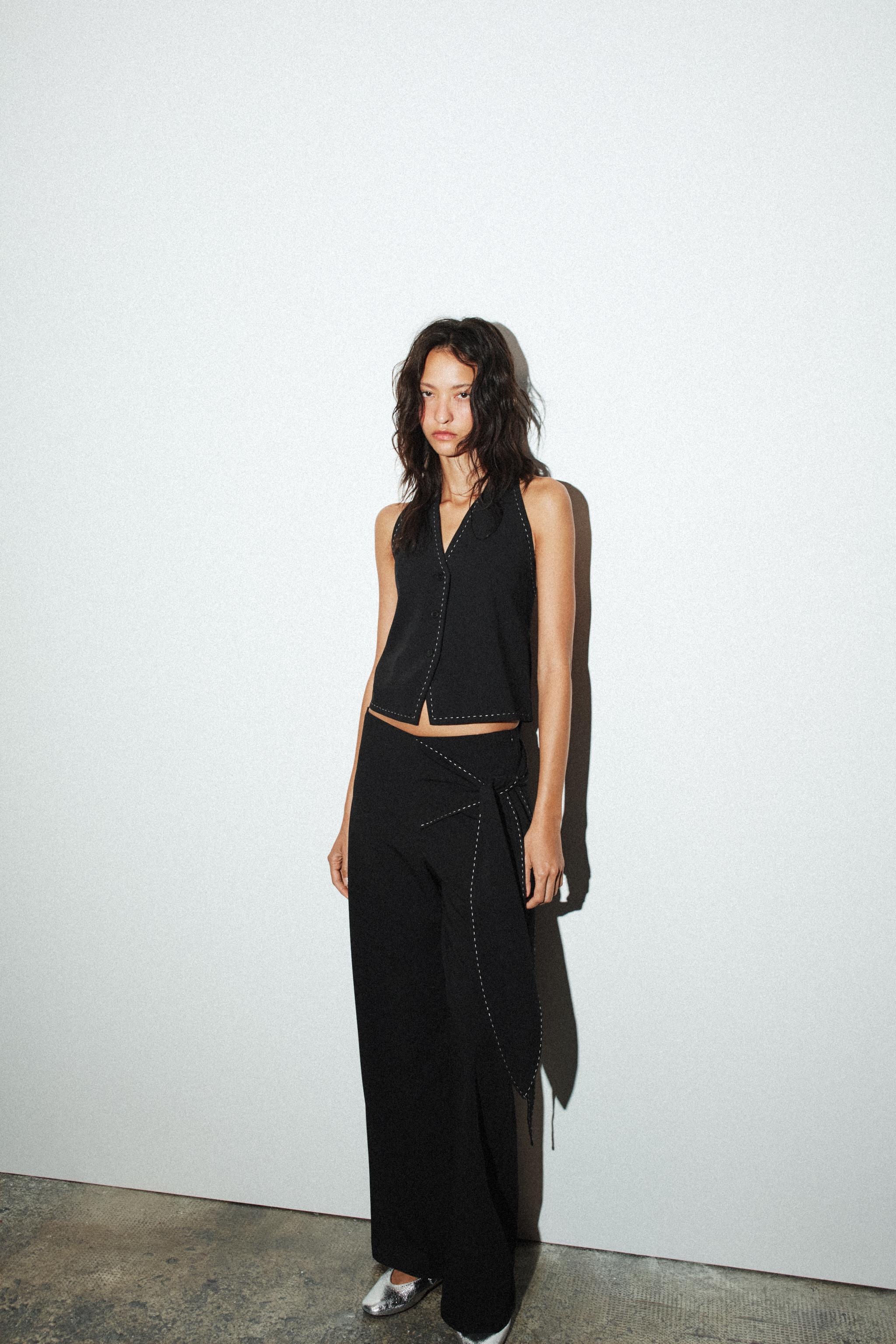 TOPSTITCHED VEST TOP - Black | ZARA United States