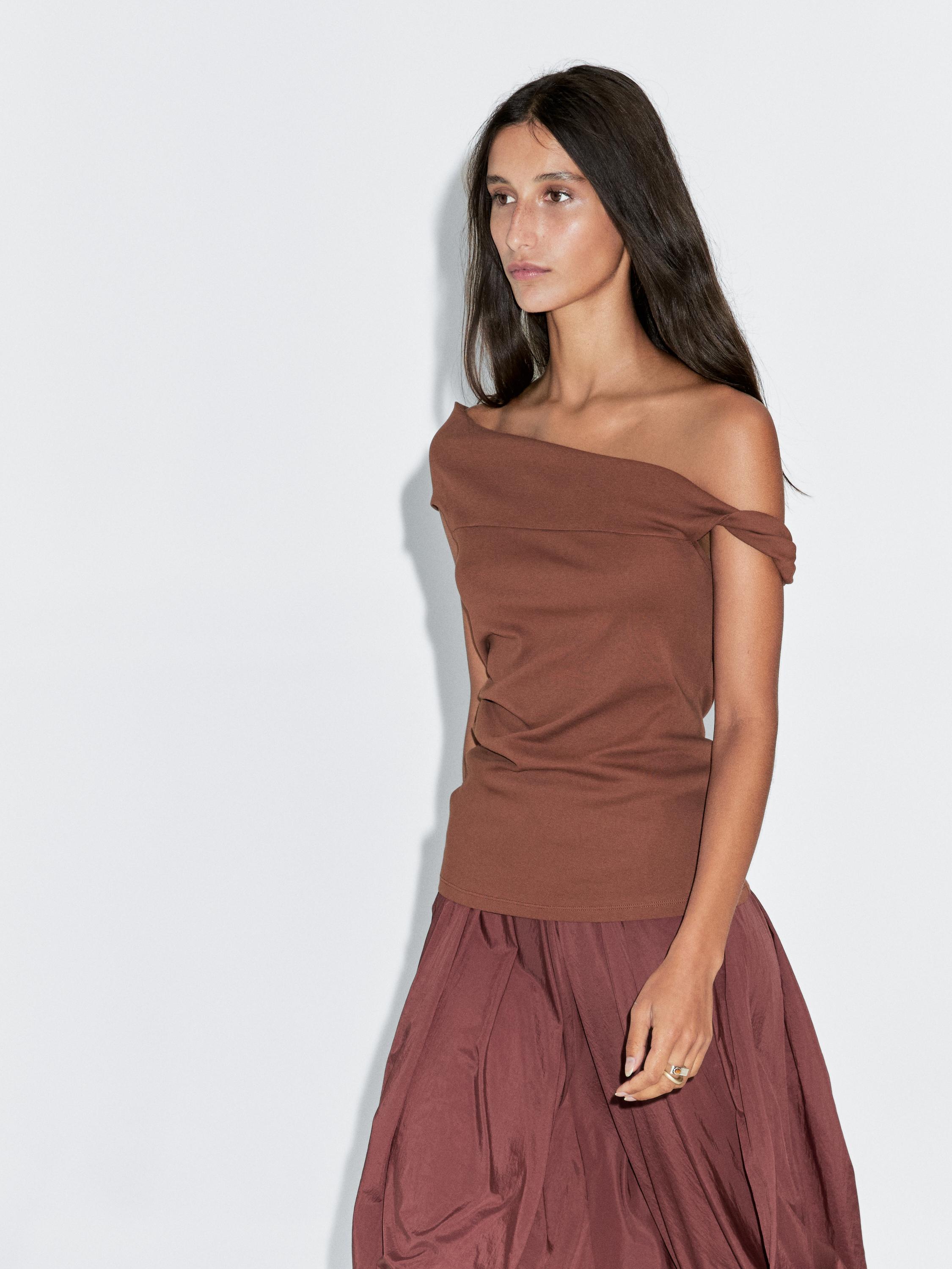 Draped top with knot detail