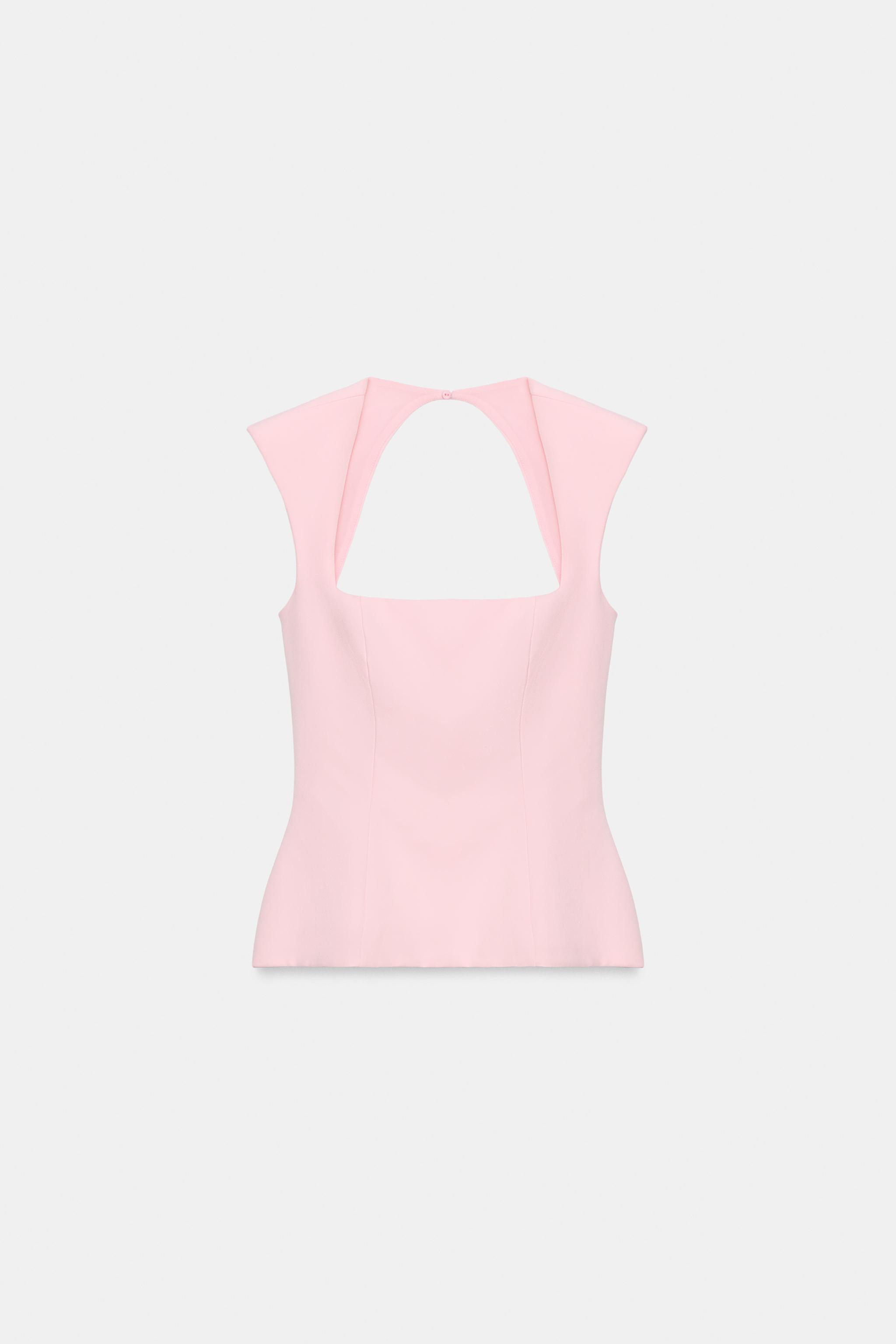 Женские рубашки Zara STRETCHY PEPLUM TOP — фото 5
