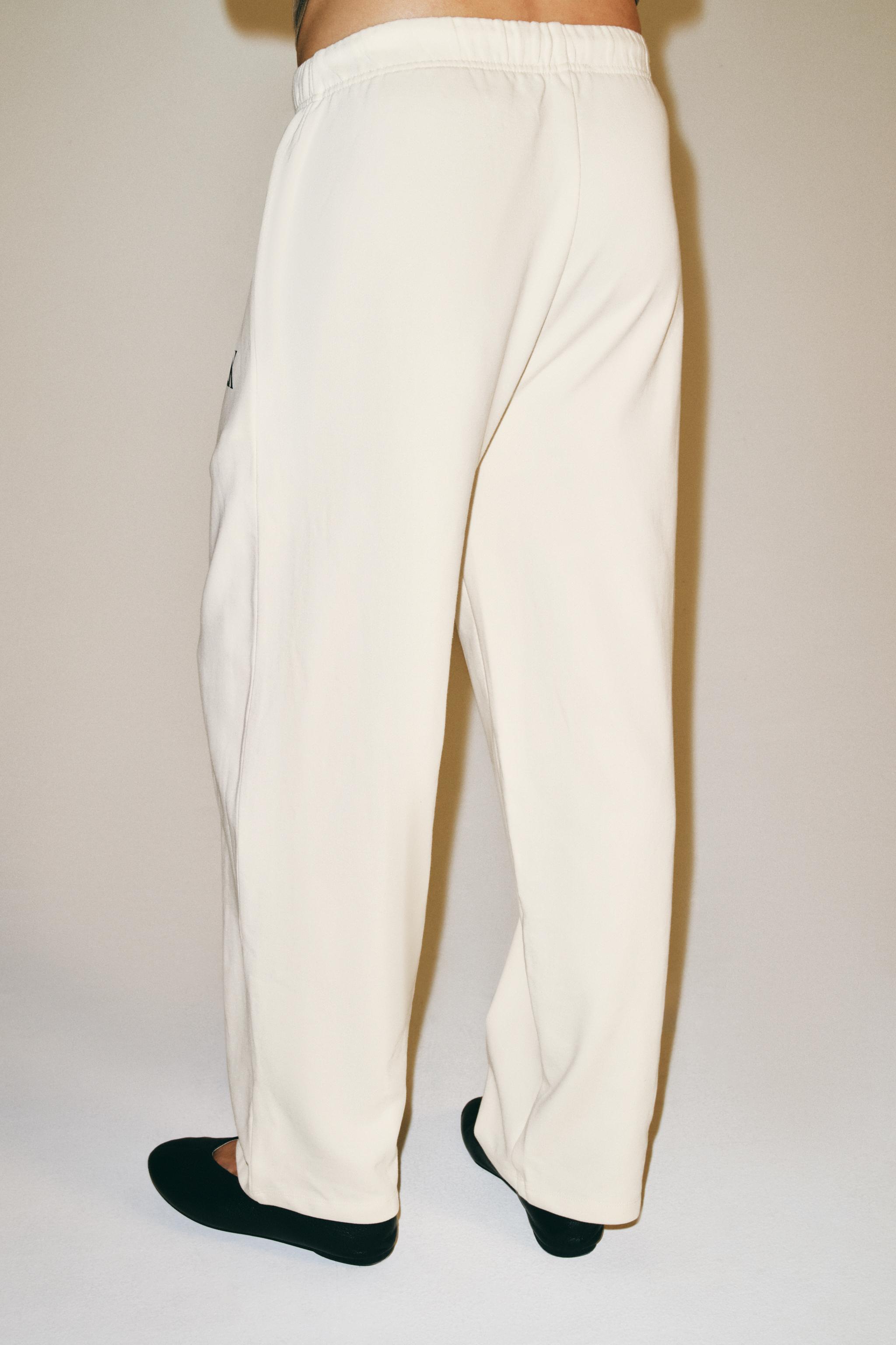 Женские брюки Zara TEXT WIDE-LEG TROUSERS — фото 3