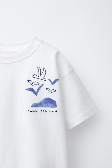 T-SHIRT IMPRIMÉ - Blanc de Zara - Image 2
