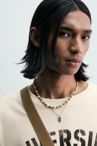 T-SHIRT RELAXED FIT TEXTE DÉLAVÉ - Blanc cassé de Zara - Image 5