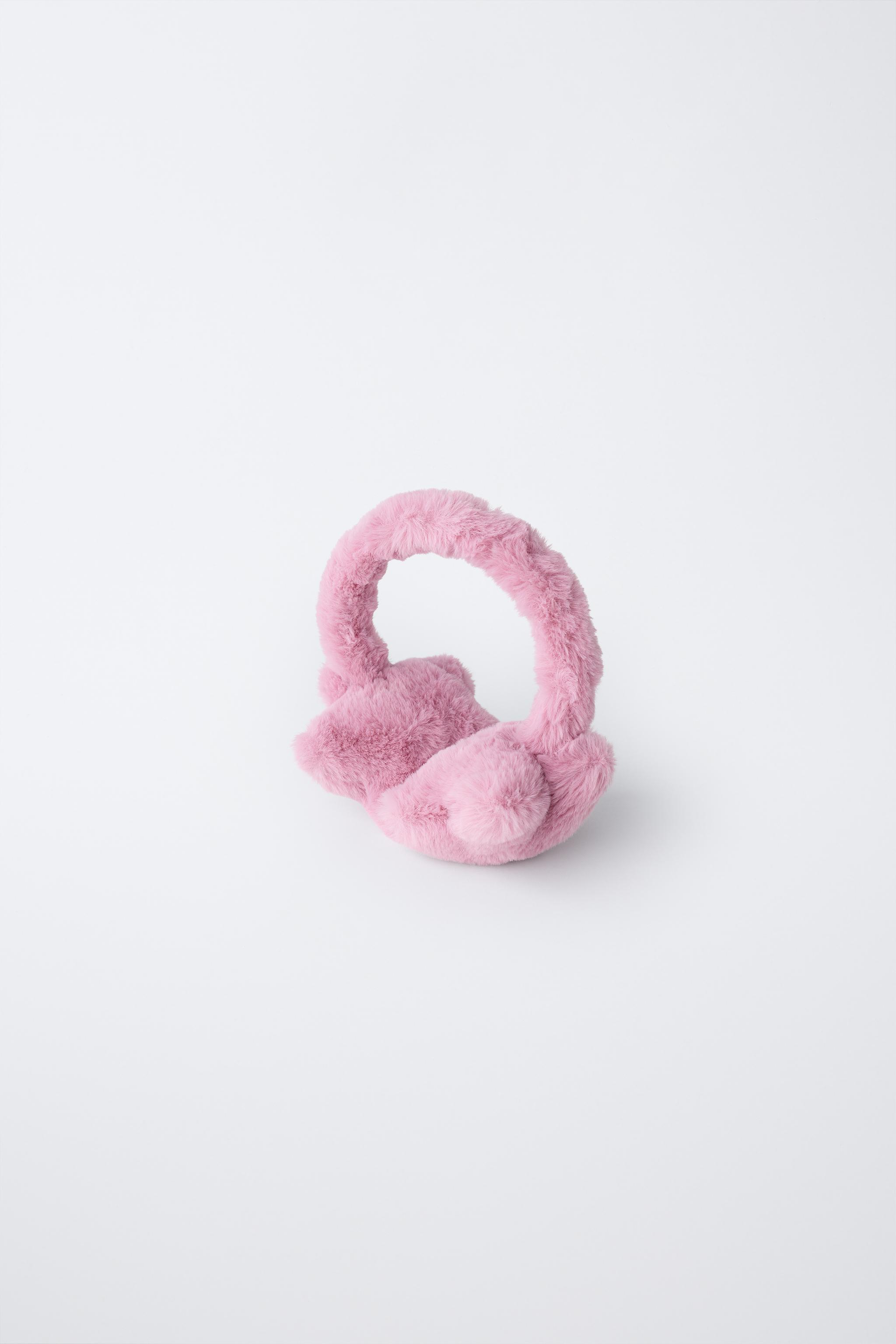 つぶにゃん STAR FAUX FUR EARMUFFS - Pink / Mauve | ZARA United States