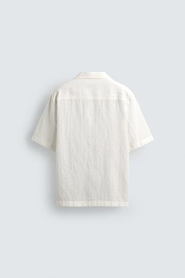 CHECK JACQUARD SHIRT - White by Zara - Image 6