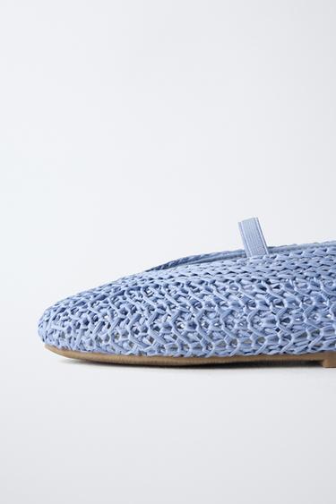 BALLERINES TRESSÉES - Bleu de Zara - Image 5