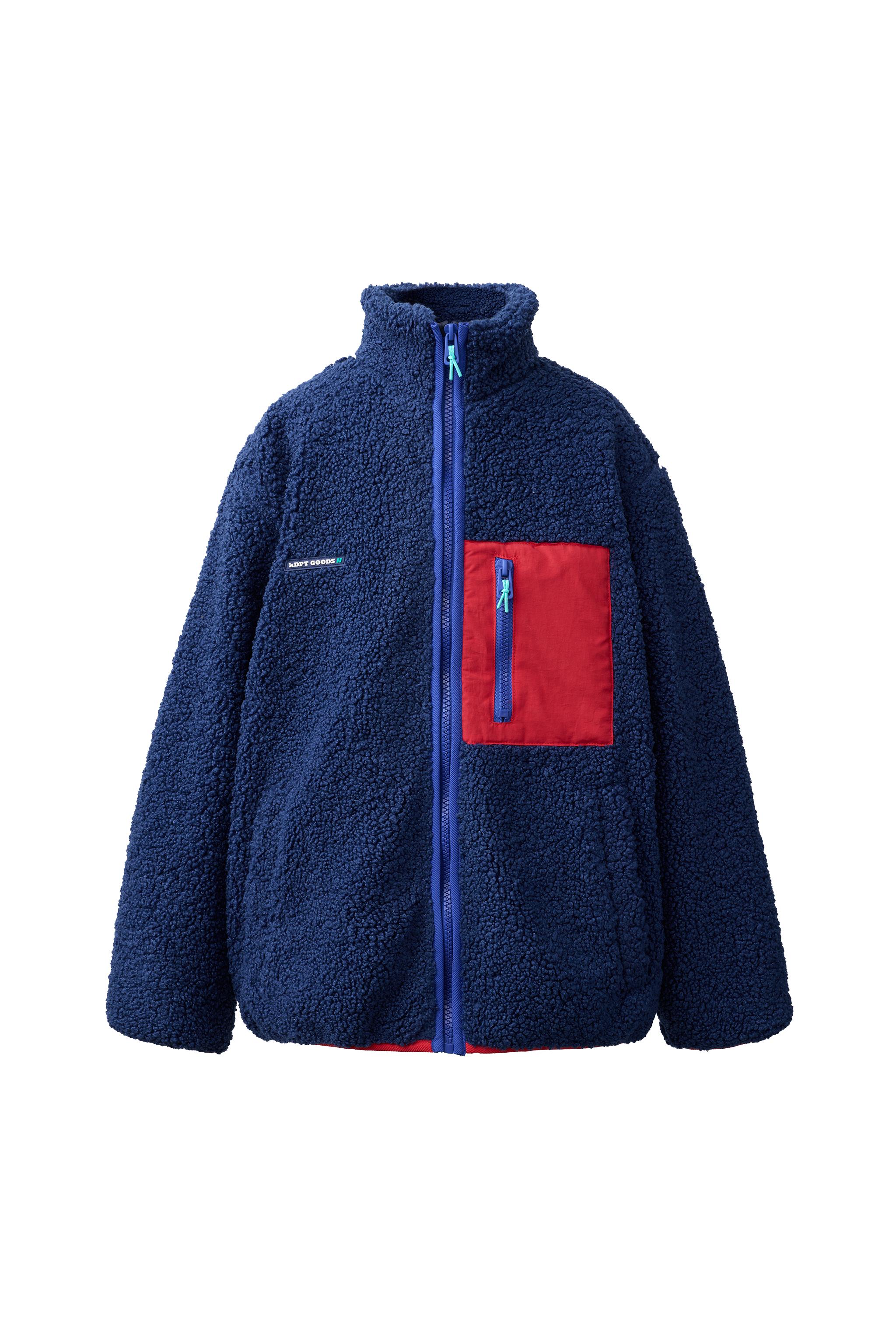 COLORBLOCK FAUX SHEARLING JACKET - Navy blue | ZARA United States