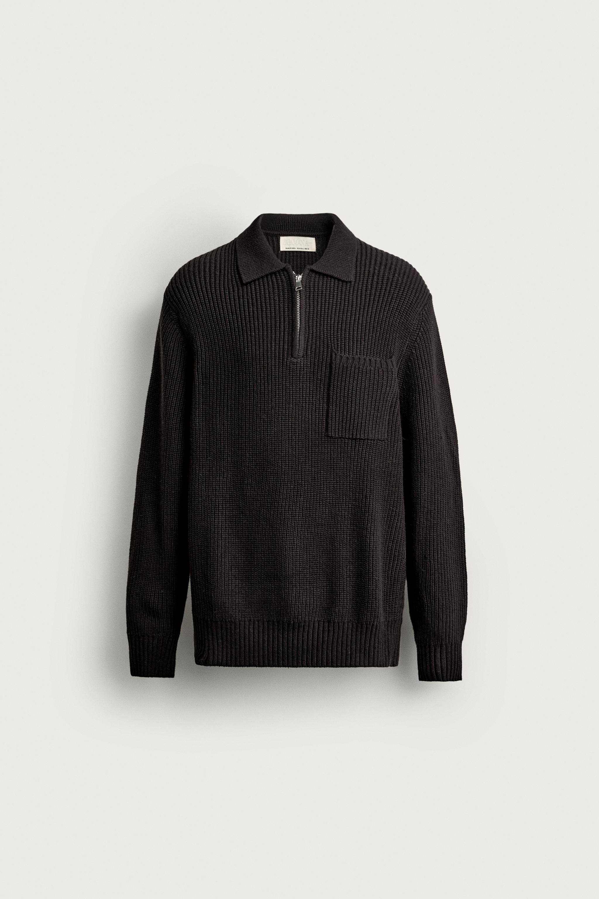COTTON-WOOL PURL KNIT POLO - Brown | ZARA United States